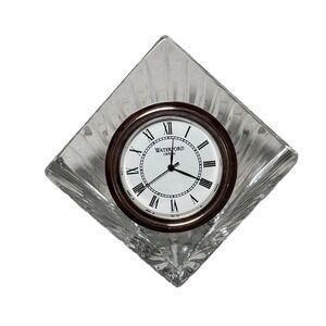 Waterford Crystal Meridian Pyramid Clock Signed Ireland